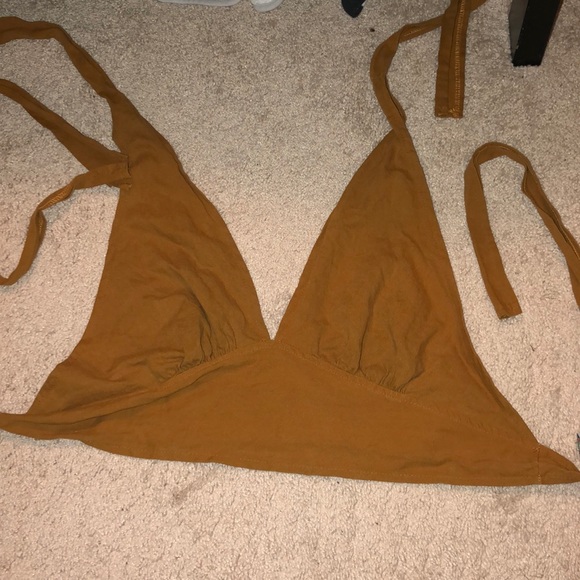 Beautiful boho rustic brown halter top UO - Picture 1 of 4